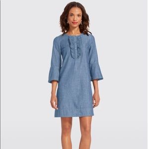 Draper James Chambray Ruffle Shift Dress